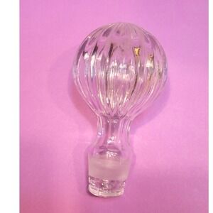 Vintage Clear Ribbed Glass Decanter Stopper Round Fluted Replacement 0.75 Inch
